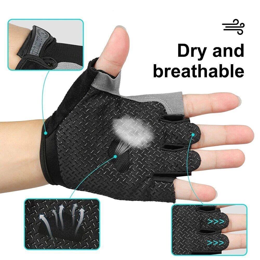 Men and Women Cycling Spring Autumn Half Finger Gym Gloves Mitten Breathable Anti-slip Glove Fitness Sport Training Gloves