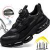 Scarpe antinfortunistiche con cuscino d'aria ZLMY alla moda da uomo, con punta in acciaio, con bottoni ruotati, anti-pugnalata, anti-smash, stivali antinfortunistici da lavoro da uomo, scarpe da lavoro da uomo