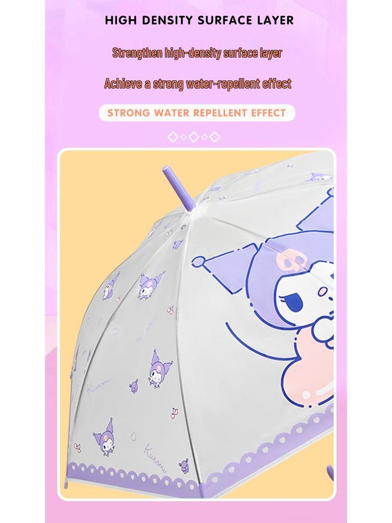 Sanrio Kuromi Dětský ekologický automatický deštník s roztomilým kresleným designem
