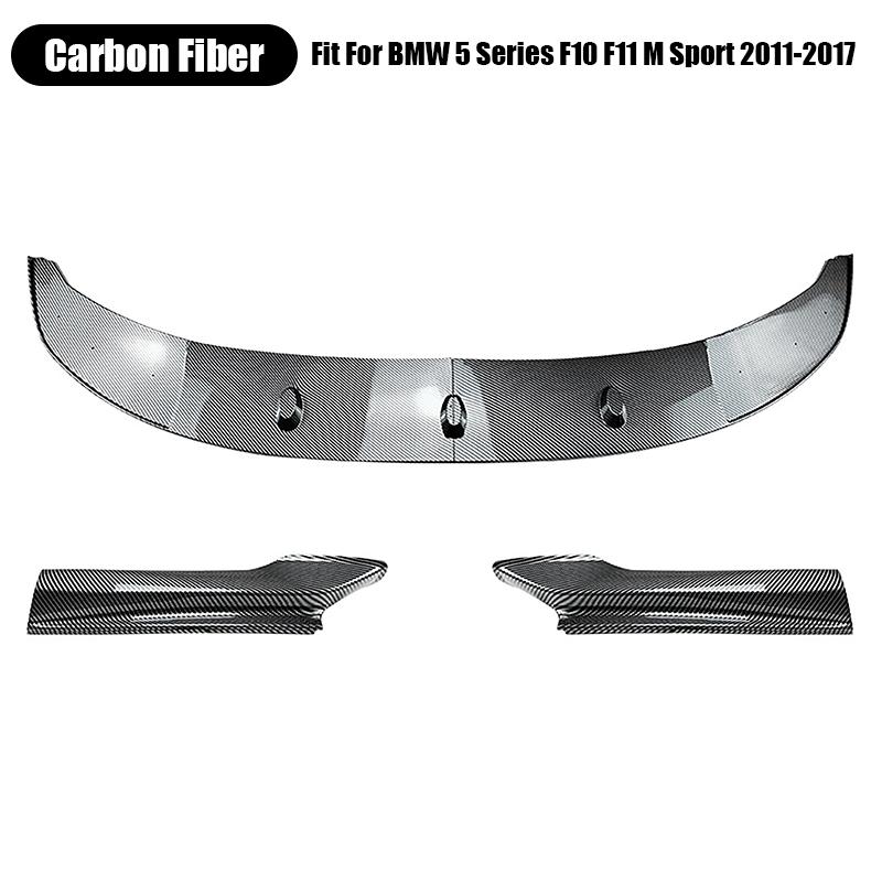 3Pcs High Quality PP Front Bumper Lip Spoiler Splitter Protection Trim Lip Cover Fit For BMW 5 Series F10 F11 M Sport 2011-2017