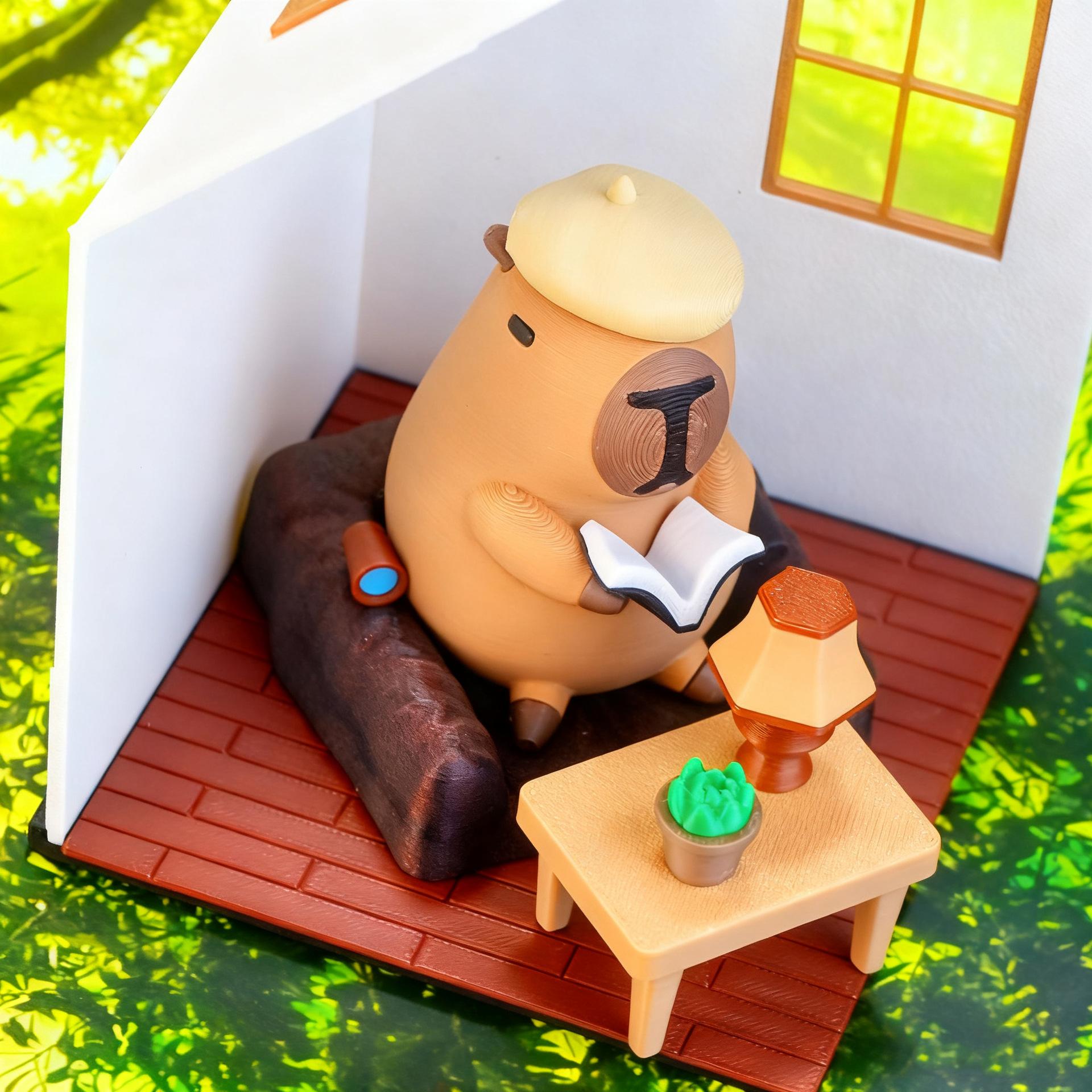 Магнитная капибара 3D-печатная фигурка Милое настольное украшение Игривая модель для боя Декор для дома и офиса Для детей и подростков Милый подарок