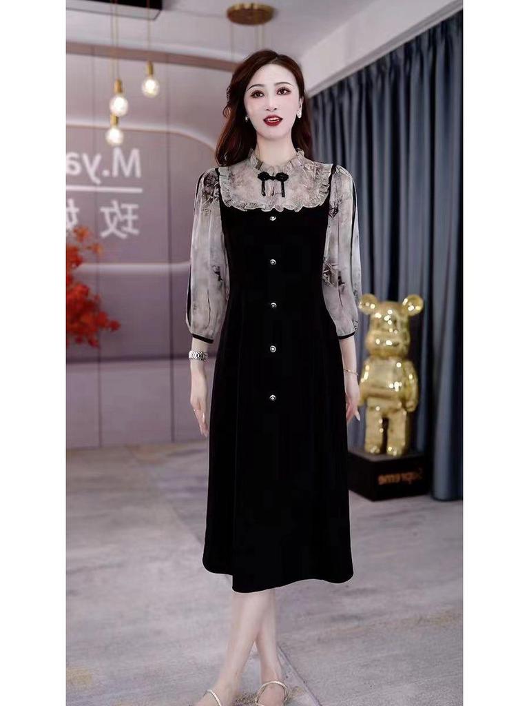 2025 Chic Slimming Summer Faux Two-Piece Dress for Moms