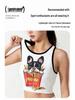 Damen Schnelltrocknendes Sporttop mit BH für Yoga, Laufen, Fitness, Tennis, Badminton - Bedrucktes Design