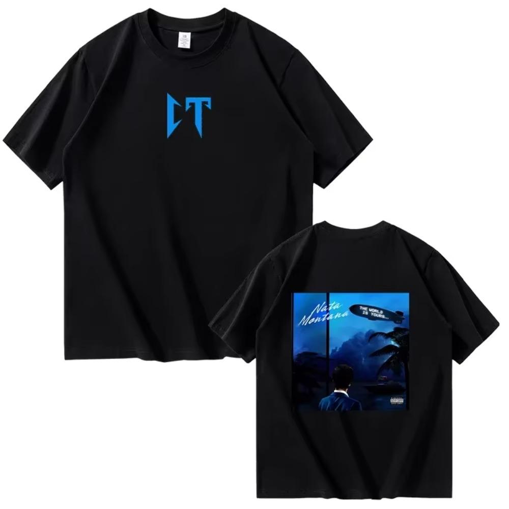 

NATPLANES EL CANO Мужская и женская футболка с коротким рукавом Экономическое образование Tumbado Хлопковая футболка Хип-хоп Мода Haraju XXXXXL чёрный