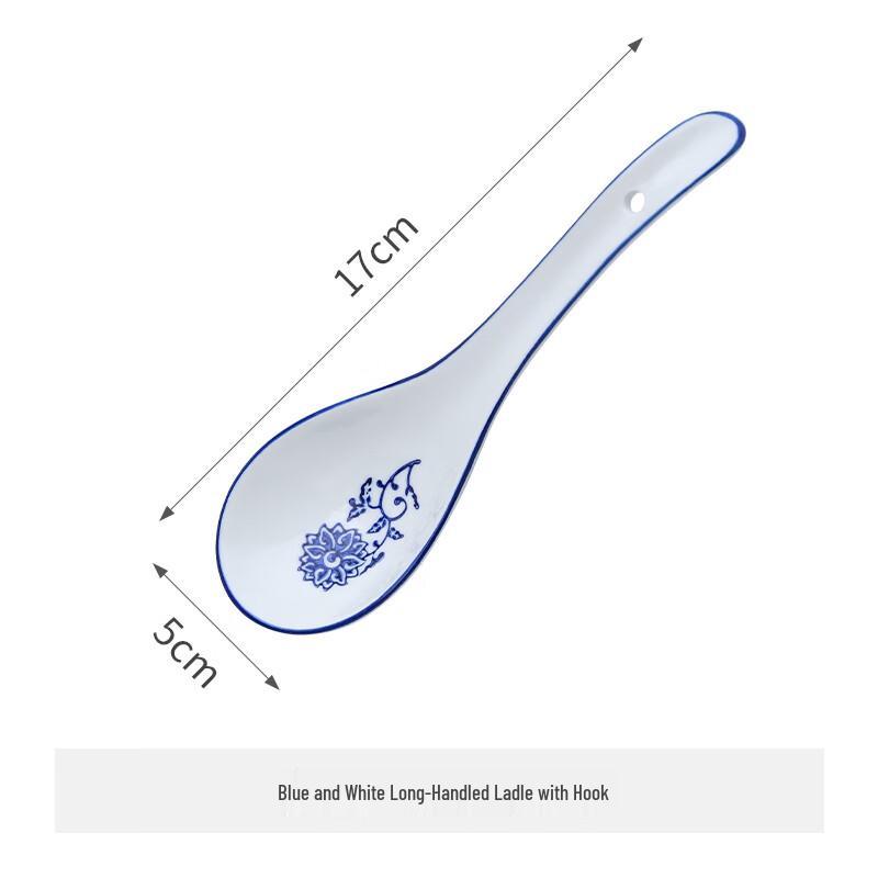 Элегантные сине-белые суповые ложки из костяного фарфора (Набор из 10)