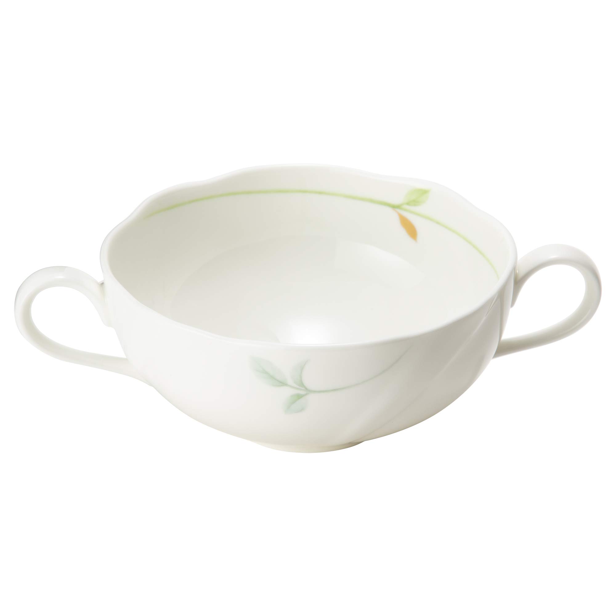 

NARUMI Lemon Balm Green Cup and Saucer, 270cc, Bouillon, Made in Japan, 8365-2475