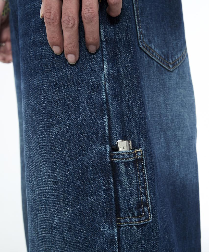 Sseleupe Daily Boy Wide Denim Pants Ocean Blue
