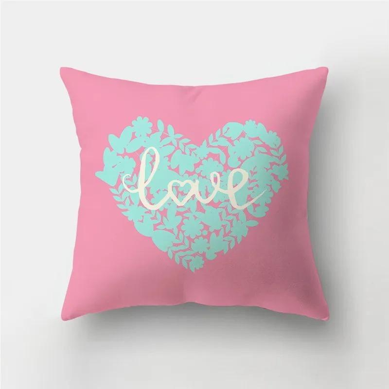 Valentine's Day Love Pattern Decorative Pillowcase Living Room Office Ornaments Home Pillowcase
