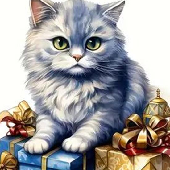 Acrylic Cat Pendant Xmas Tree Hanging Ornament with Lanyard Easy To Hang Adorable Kitty Hanging Pendant Handbag Charm