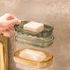 Soap Dish Holder No Drilling Bar Soap Sponge Holder Bathroom Supplies Organizing Storage Kitchen Sink Tray Drill-Free Slotted