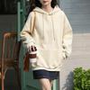 Women's Thick Hooded Pullover Sweatshirt - Loose, Drop Shoulder, Cute & Versatile College Style for Autumn 2024 Arrival