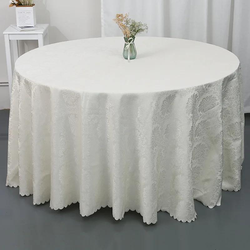 Jacquard Hotel Tablecloths High Quality Solid Color Table Covers for Dining Banquet Wedding Round Elegant Waterproof Table Cloth
