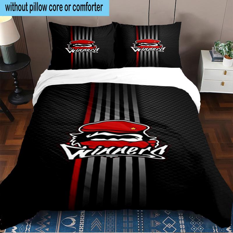 Wydad AC Artwork 3PCS Bedding Set 2D Printing (Includes 1 Duvet Cover + 2 Pillowcases Coreless), Bedroom decor,Fan gift