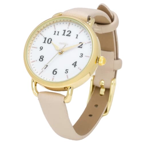 Fieldwork Women's Analog Watch with Leather Strap, Nickel-Free, Long-Lasting White, NF Fool YM086-1