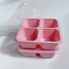 2 Stück 4-Fächer-Bento-Boxen mit Deckeln, mikrowellen- und spülmaschinenfest, 4 Farben, ideal für Meal Prep, Büro, Camping & Schule