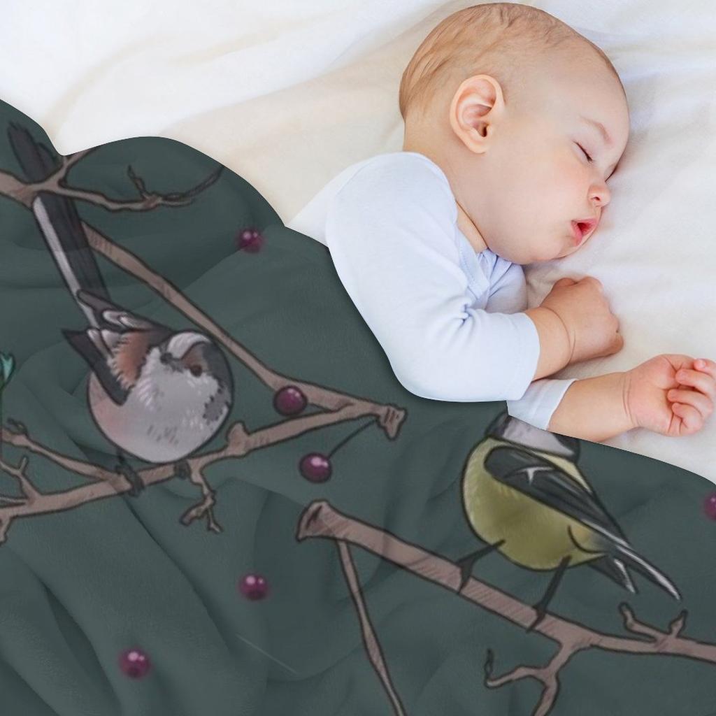 bird pattern Throw Blanket For Baby Cute Furry Flannel Fabric Blankets