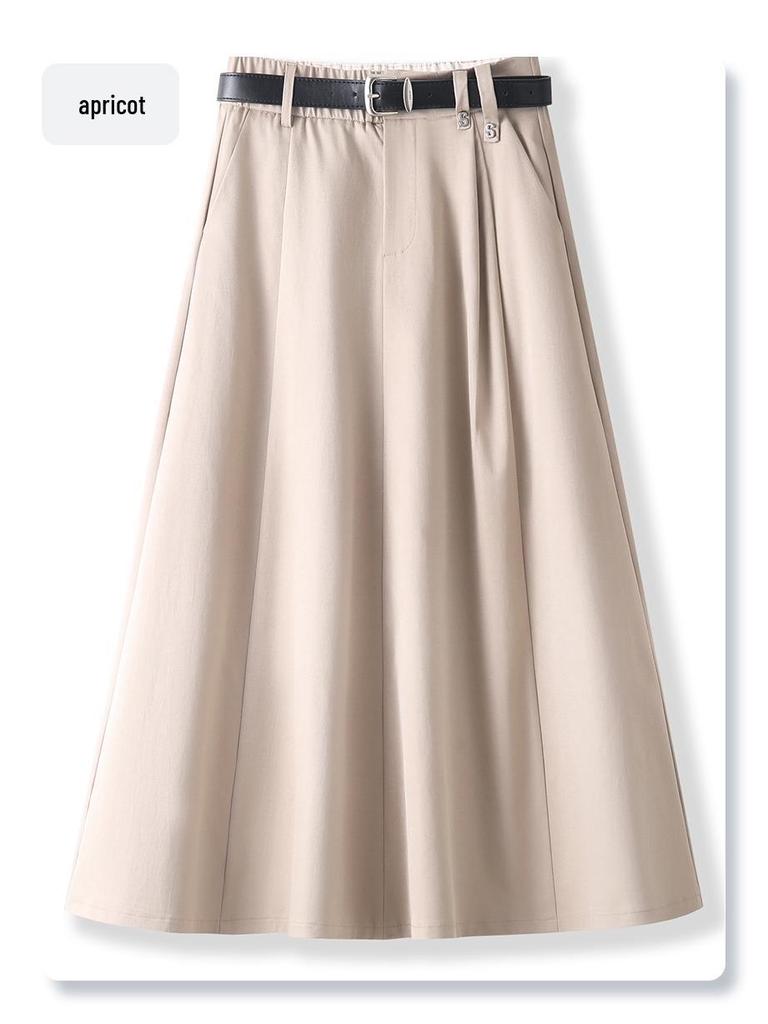 2025 Neuer Damen Roter High-Waist A-Linien Midi Faltenrock - Schlankmachende & Lockere Passform für Frühling und Herbst