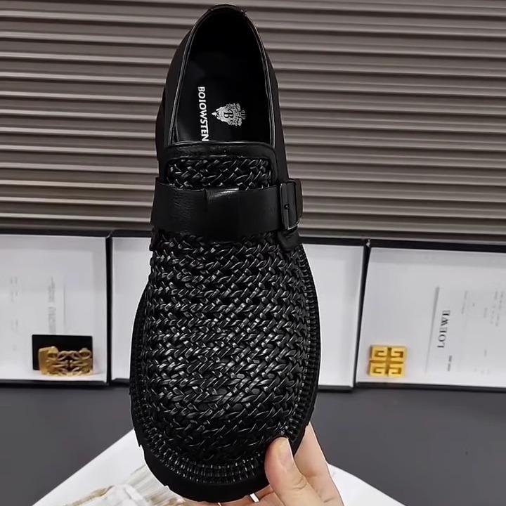 

Support the new ciphertext men s pure leather woven casual and comfortable men s shoes advanced versatile fashion light luxury high quality tide 44