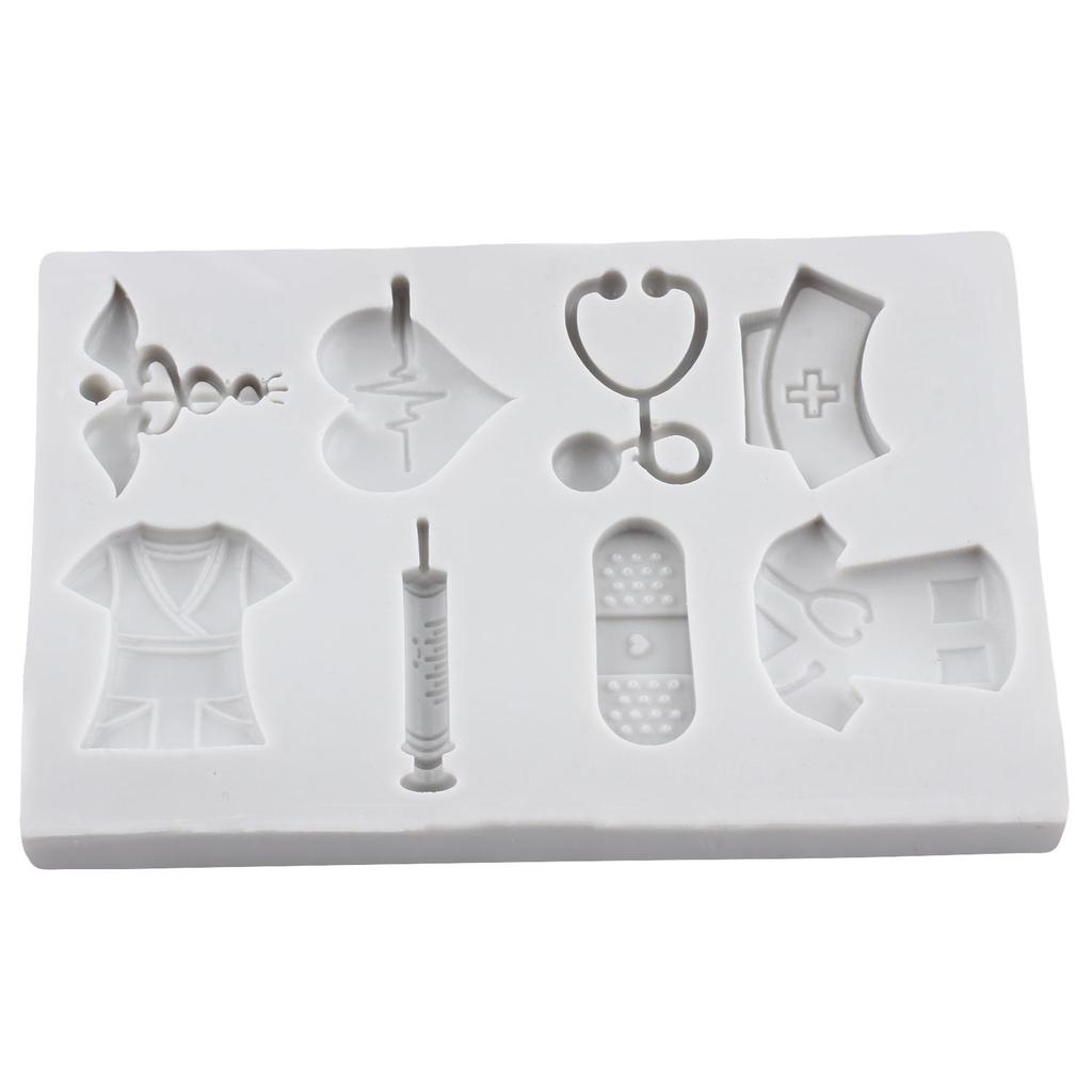 Nurse Uniform Silicone Mold Medical Equipment Fondant Molds Cake Decorating Tools Cupcake Topper Candy Resin Clay Chocolate Gumpaste Mold