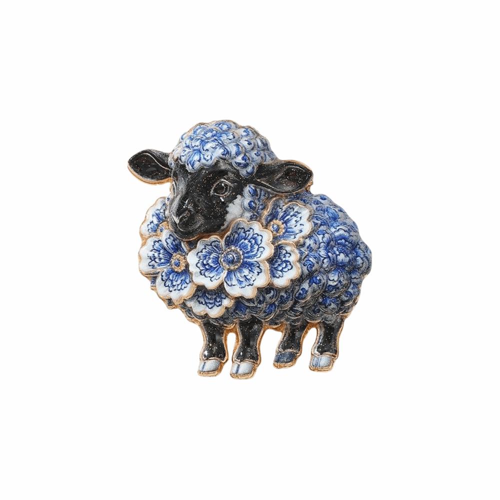 Colorful Goat Lapel Pin Vintage Style Animal Brooch Cute Enamel Sheep Brooch Party
