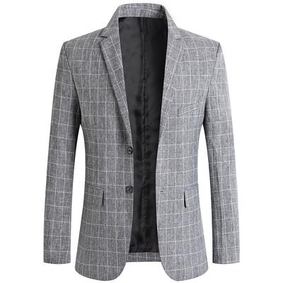 Frühling Herren Kariert Dünne Blazer Jacken Business Casual Anzüge Mäntel Mann Slim Fit Formelle Kleidung Blazer Mäntel