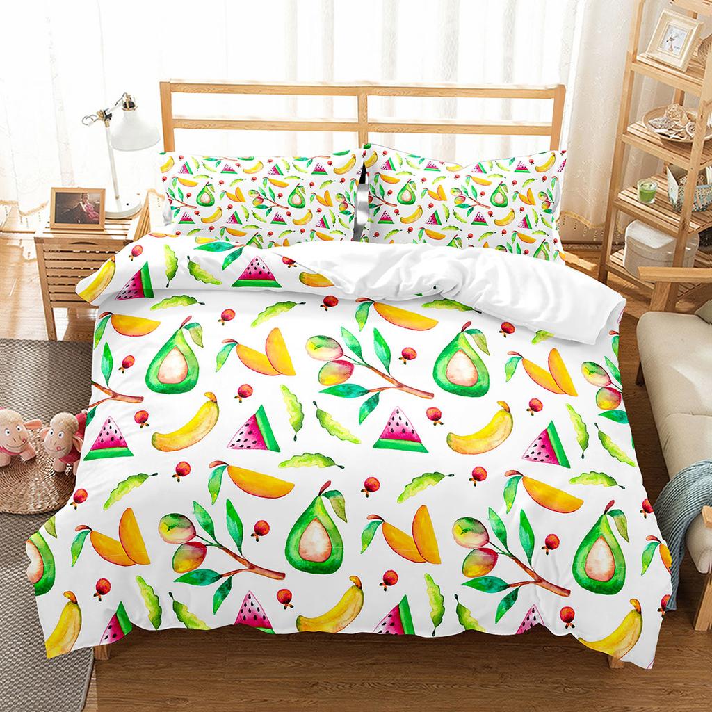 Comforter Mango Fresh Fruit Pattern Comforter For Kids Teens Adults Bedding Set King Queen Twin Size With