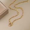 Xiaomi Huitan Women Stainless Steel Pendant Necklace Paperclip Chain Minimalist Circle Clasp for Dainty Daily Stackable Jewelry Gift