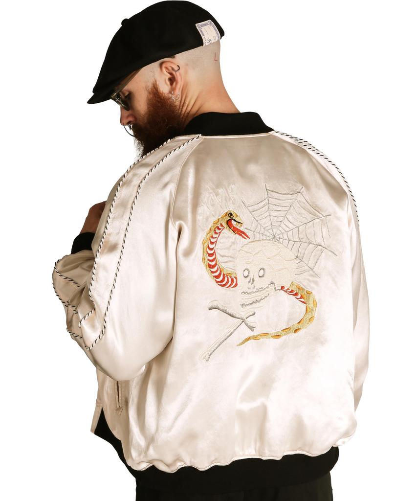 Schott RAYON SUKA Size JACKET, Men's, XL, 385, Off-White, 782-5252004