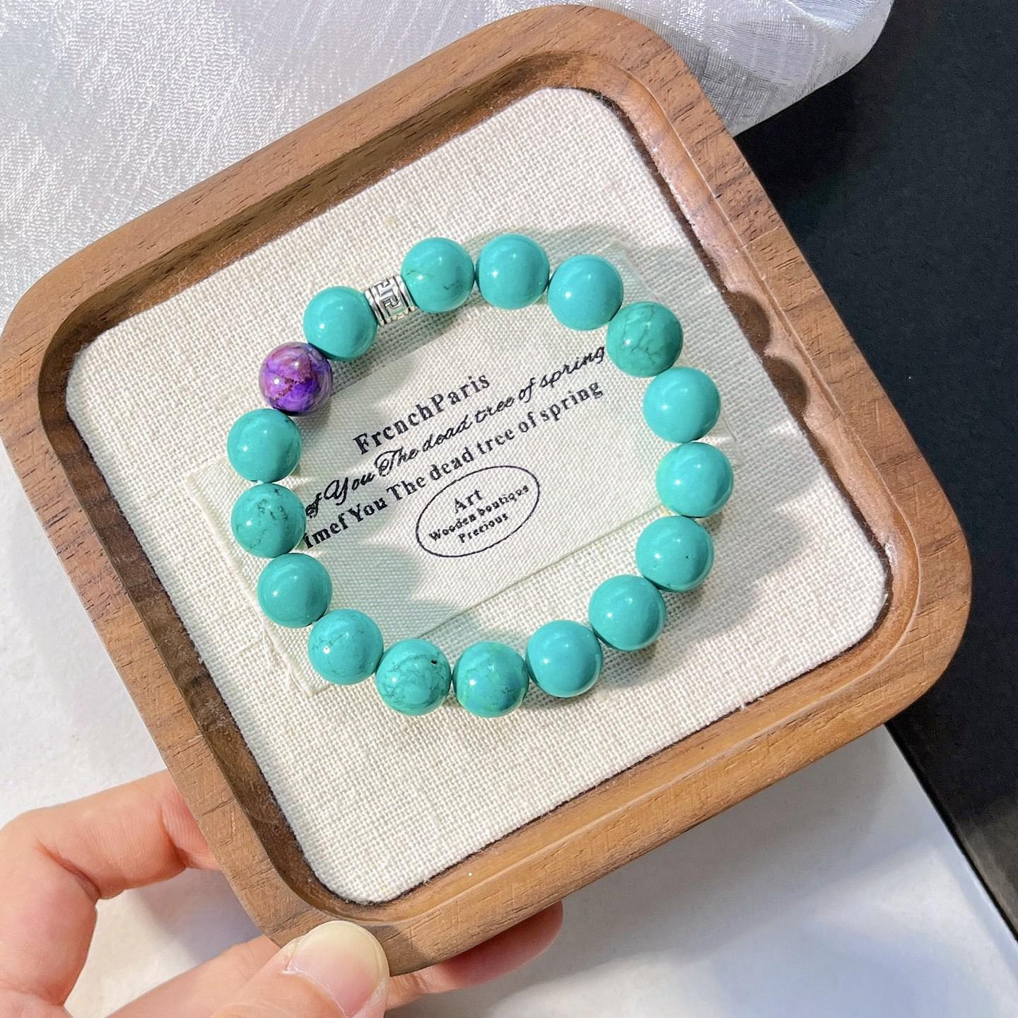10Mm Large Particle Turquoise Quartzite Stone Bracelet Bracelet.
