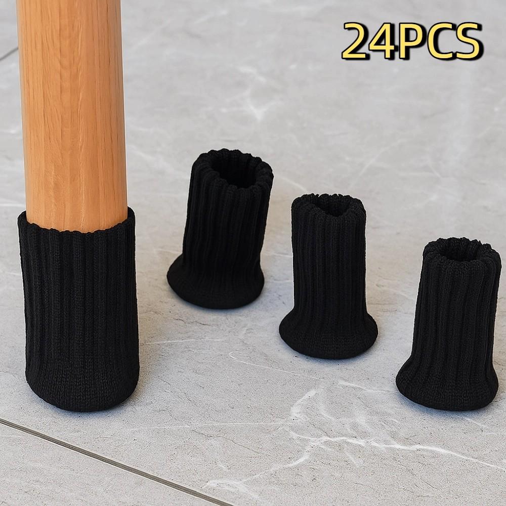 24Pcs Anti-Slip Knitted Furniture Legs Sock Silent Floor Protector Chair Feet Cap  Building