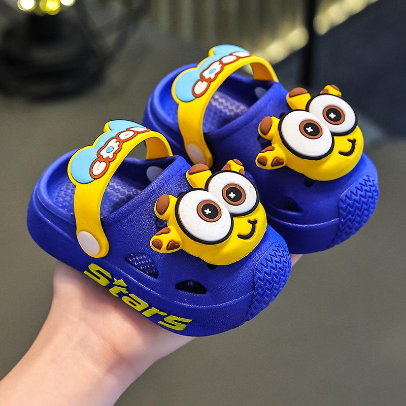 Pantofole per bambini, estive, per bambine, da interno, con suola morbida e antiscivolo, con cartoni animati, carine e fresche, per ragazzi, scarpe da spiaggia con fori.