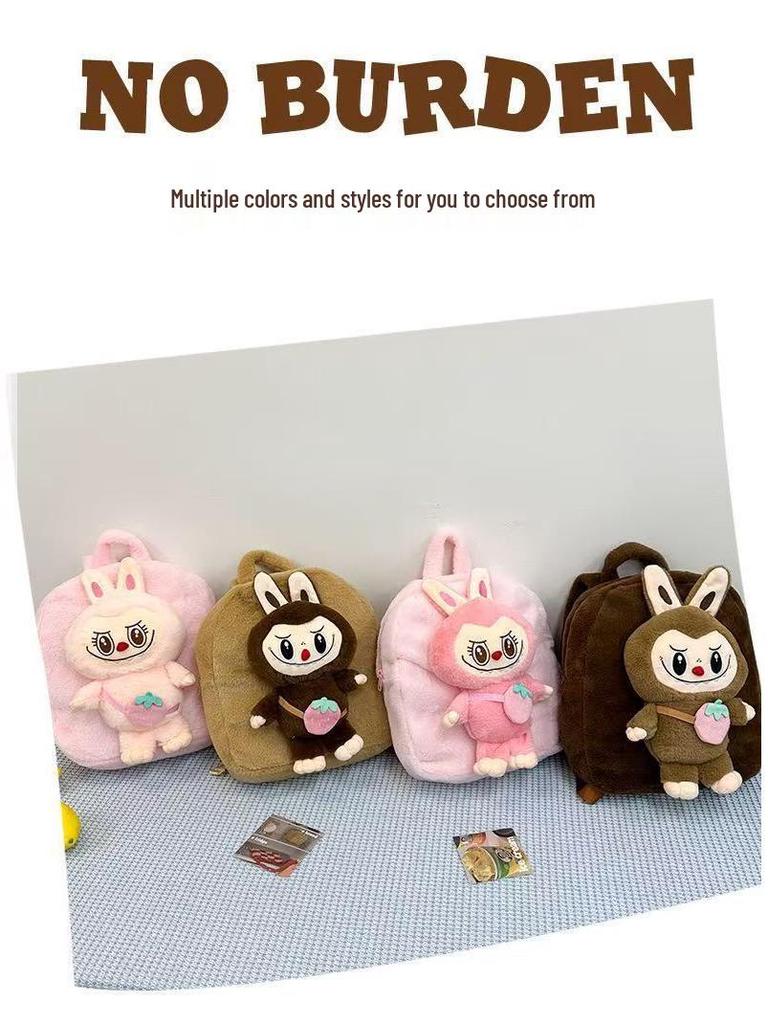 Jucărie de pluș Labubu Rucsac de iarnă și geantă crossbody - Ghiozdan drăguț