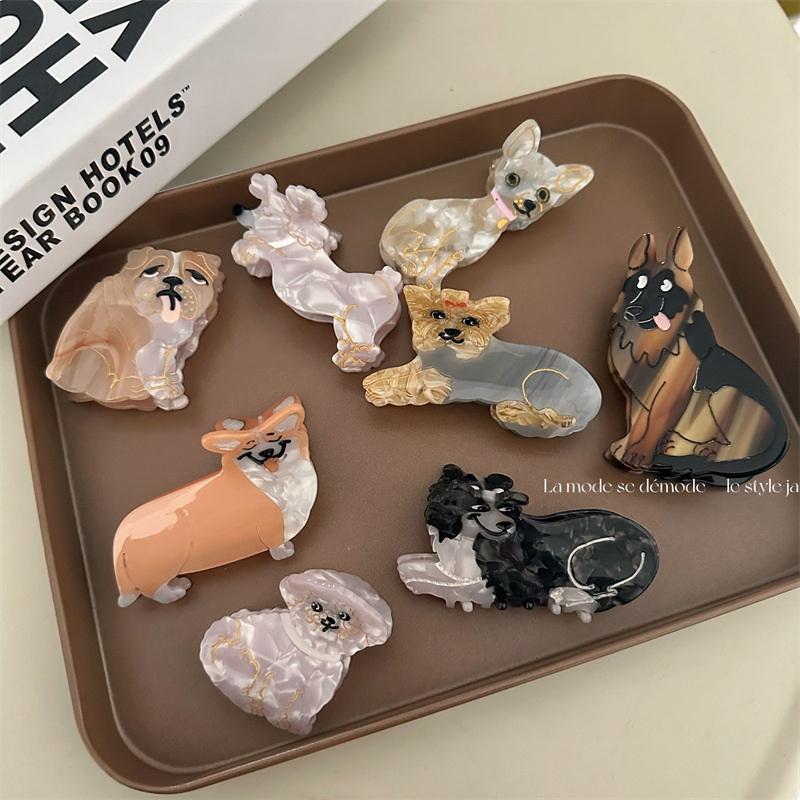1Pcs Cute Cartoon Dog Hair Clips Acrylic Hair Clips For Women Girls Pins Hair Accessories Hair Grips Acetate Headwear Party Gift