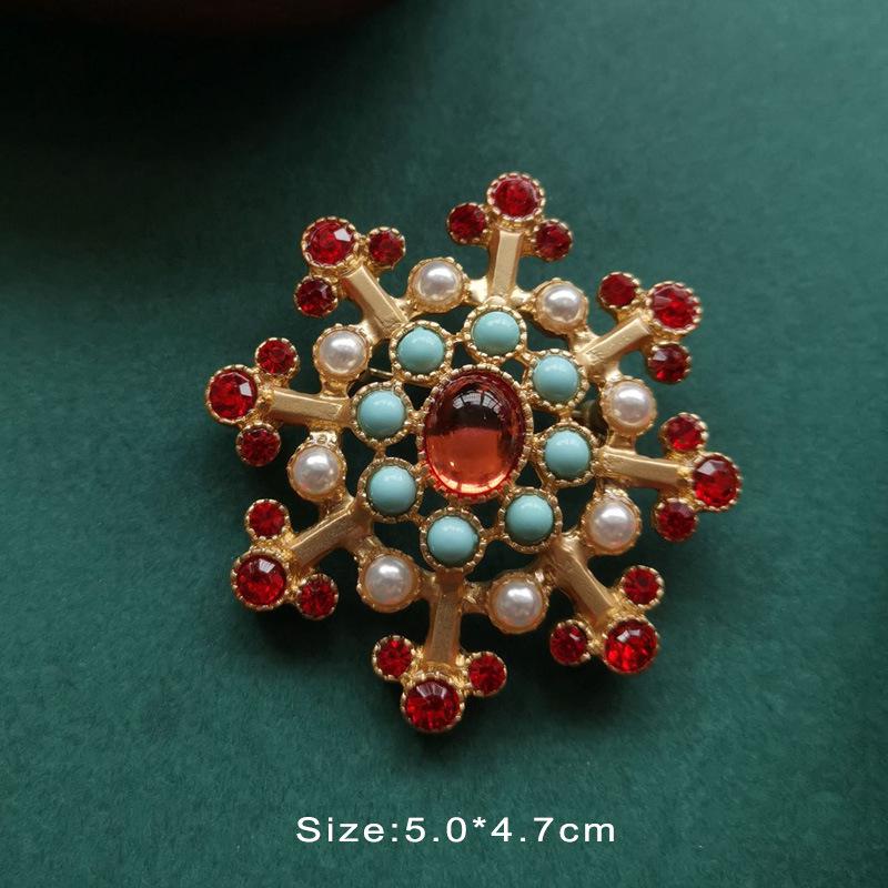 Colorful Baroque Pearl Gem Enamel Brooch Pin