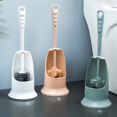 Long Handle Toilet Brush with Anti-Slip Grip, Silicone Bristles Curved Double Head Cleaning Brush for Deep Cleaning Stain Removal