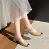 Fashion 2025 Hot Sale Mary Janes Women's High Heels Square Toe Chunky Heels Classics Daily & Office Pumps Women Shallow Slip On Shoes