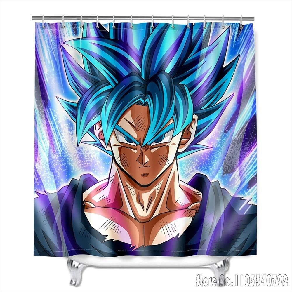 Anime Dragon Ball Z Son Goku Burdock Broli Bath Shower Curtain Waterproof 3D Cute With Hooks For Kids Bathroom Decoration