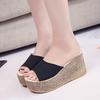 Fashion Shoes Low Rome PU Fabric Rubber Hoof Heels Low Shoes Hoof Heels Rubber Rome Fabric