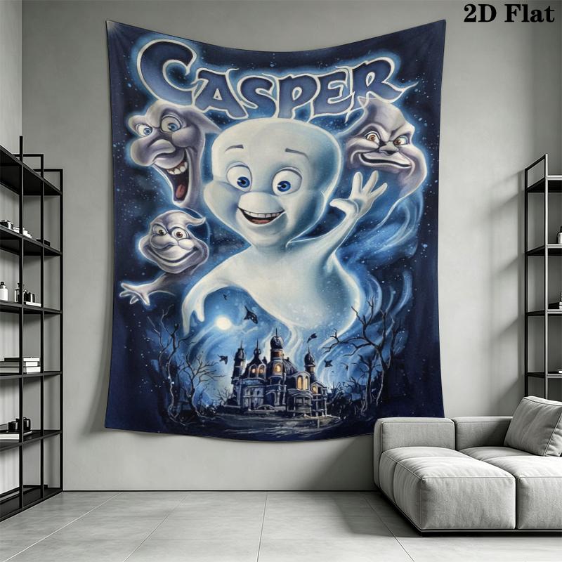 Casper Wall Tapestry Aesthetic Wall Hanging Printed Fabric Blanket Decorative Tapestries for Bedroom Living Room Home Decor