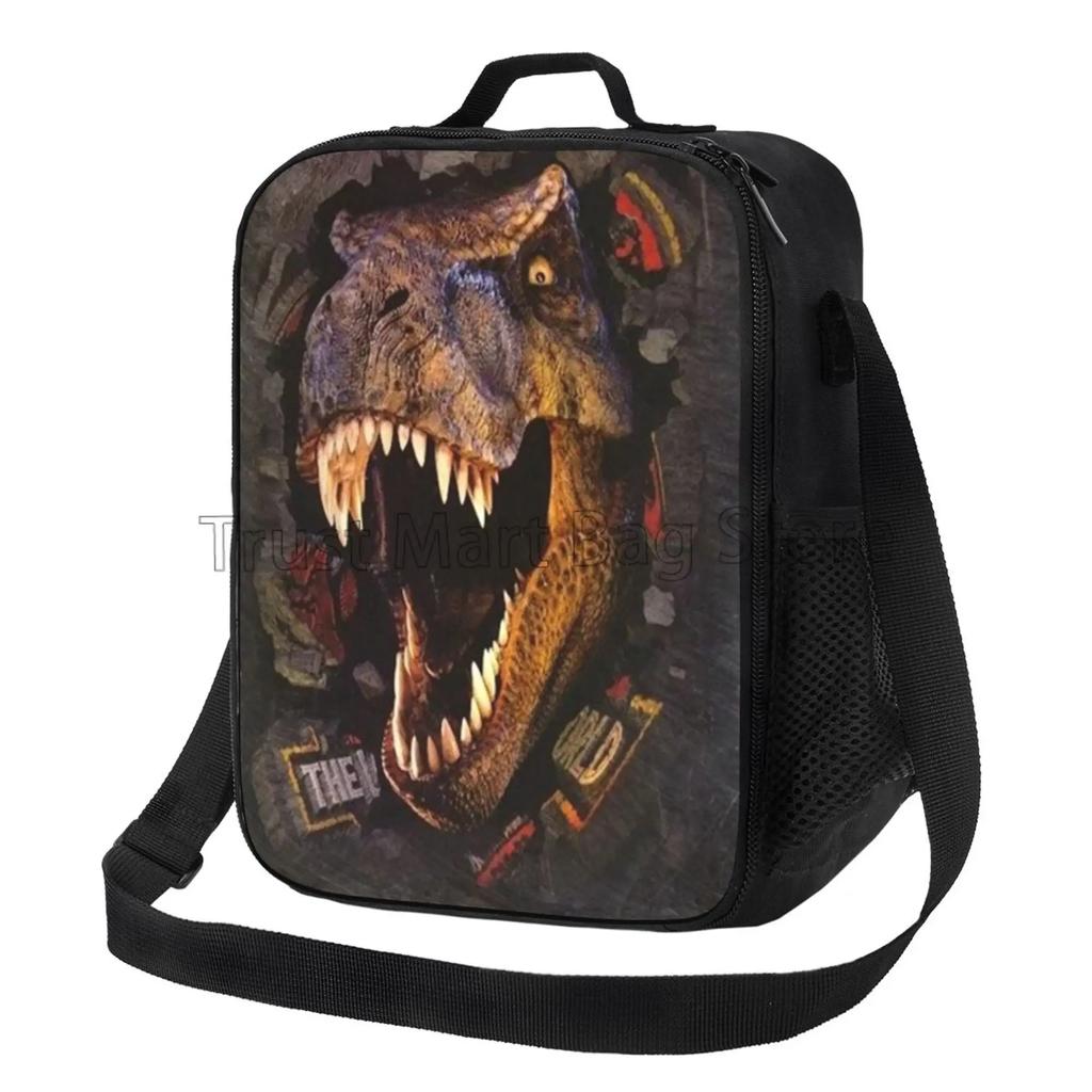 Isolierte Cartoon-Dinosaurier-Lunchtasche für Kinder, Jungen, Mädchen, tragbare thermische Bento-Lebensmitteltasche, Oxford-Kühltasche für Schule, Arbeit