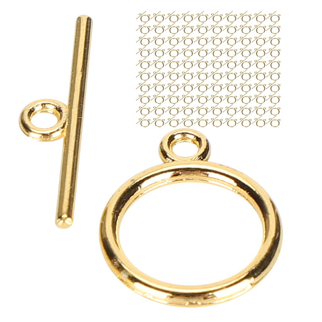 100 Sets Toggle Clasps Gold Color Alloy Bracelet OT Buckle DIY Jewelry Making Supplies