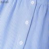 ZANZEA Women Casual Round Neck Half Sleeve Loose Stripe Dress