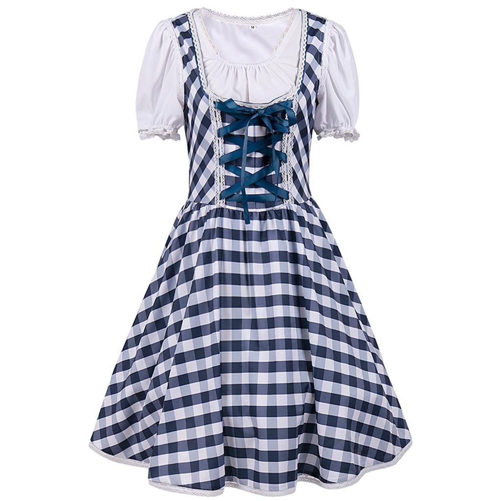 Women's Casual Beer Dress Short Sleeve Drop Shoulder Dress Bavarian Women's Clothing