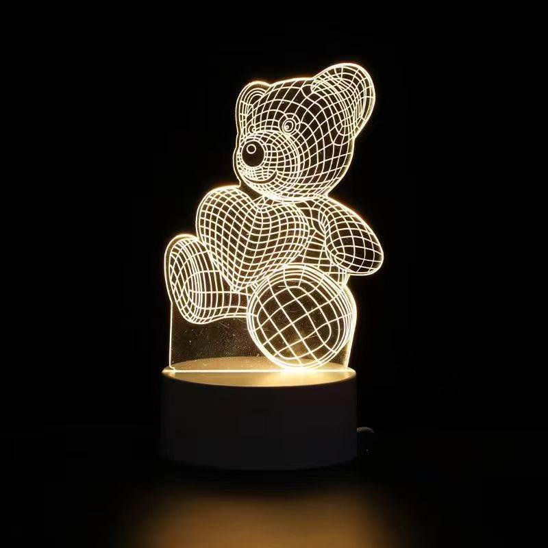3D LED Touch Night Light: Colorful Remote-Control Table Lamp Gift