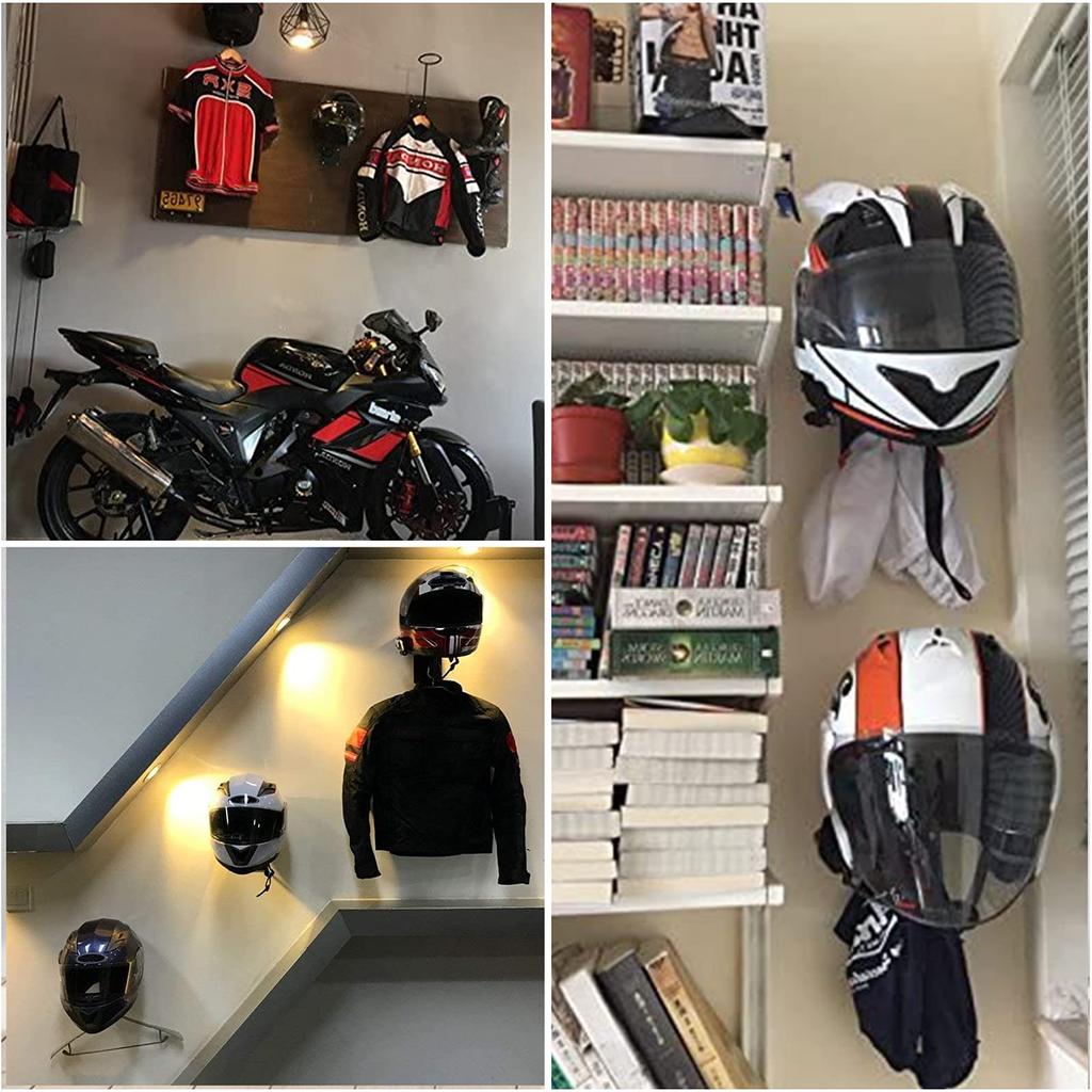 ILM Helmet Helmet Storage Hat Storage for Road Full Face Space Utilization 3-Piece Holder/Hanger, Hook, Rack, Wall-Mounted Motorcycles, Bicycles,