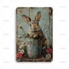 Vintage Garden Art Poster Metal Tin Sign Ideal Gift X Inch Rabbit Metal Signs for Backyard Bedroom Home Wall Decor Plaque