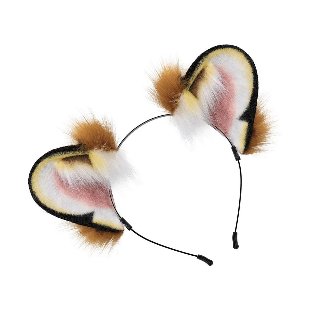 Furry Plush Tiger Ear Headband for Halloween Anime Maid Hairhoop Roleplaying Game Character Hairdband for Photography