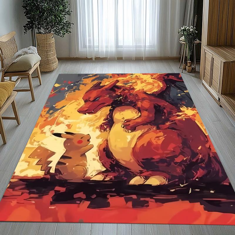 

Charizard Charmander Pokemon Living Room Non-Slip Area Rug Soft Carpet for Bedroom Kids Playroom Sofa,Home Decor Doormat Gift 40x60cm