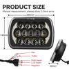 2pcs 55W Led 5x7" 7X6" Inch Retangular Feixe Farol Com High/Low DRL Square Headlight for Jeep Cherokee XJ Wrangler Truck 4X4