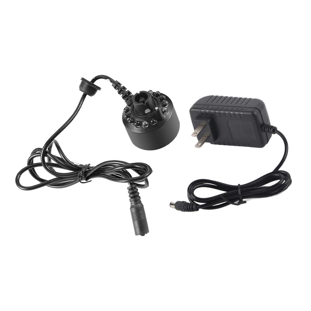 1Pc 12LED Colorful Mist Maker for Water Fountain Pond with Power Adapter